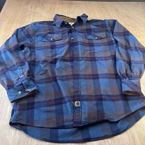 Legendary Whitetails Heavyweight Plaid Flannel Shirt Mens Large Button Front